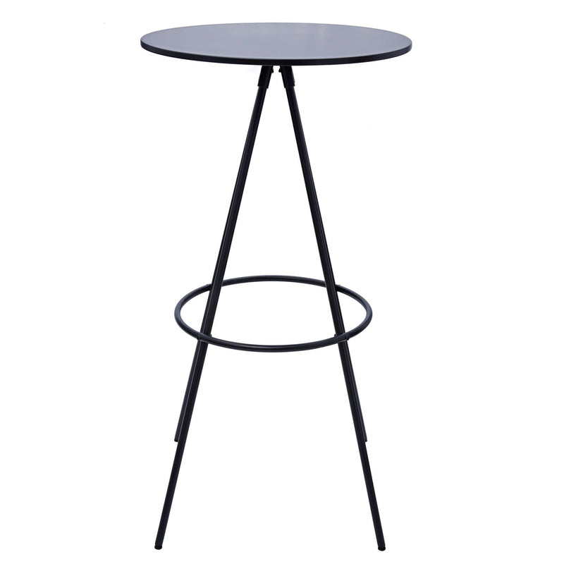31" Wood And Iron Rounded Bar Table - Black