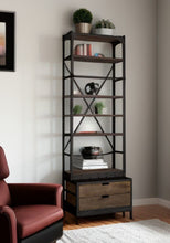 Load image into Gallery viewer, Five Tier Bookcase With Two Drawers - Black
