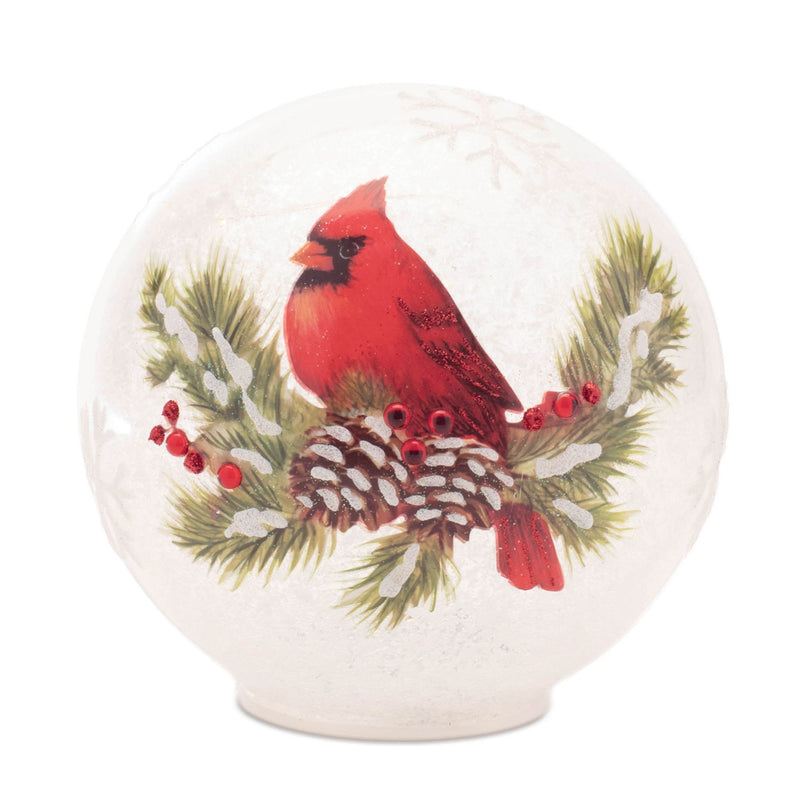 Bird Tabletop Sculpture With LED (Set of 2) - White / Red