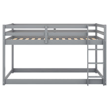 Load image into Gallery viewer, Twin over Twin Floor Bunk Bed with Ladder , Gray(Old SKU:WF281727AAE/WF286602AAE)
