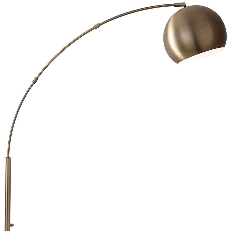 Arc Floor Lamp With Brass Solid Color Bowl Shade - Brass
