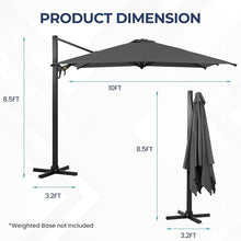 Load image into Gallery viewer, Round Cantilever Patio Umbrella With 360 Rotation &amp; Infinite Tilt Adjustment
