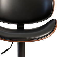 Load image into Gallery viewer, Faux Leather Adjustable Height Swivel Bar Chairs (Set of 2) - Black / Brown
