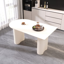 Load image into Gallery viewer, Modern Cream Style Dining Table With Round Wave Legs, 4 - 8 Person - Cream White
