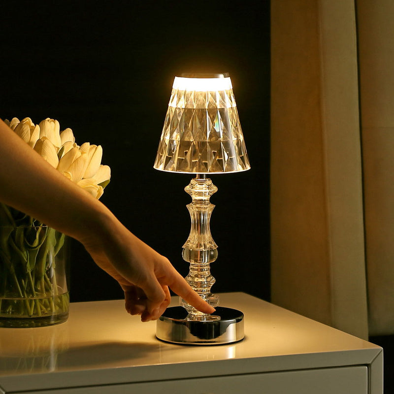 Novelty USB Table Lamp LED With Empire Shade - Clear