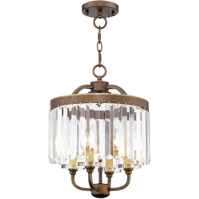 18'' Four Light Dimmable Chandelier With Shades - Bronze