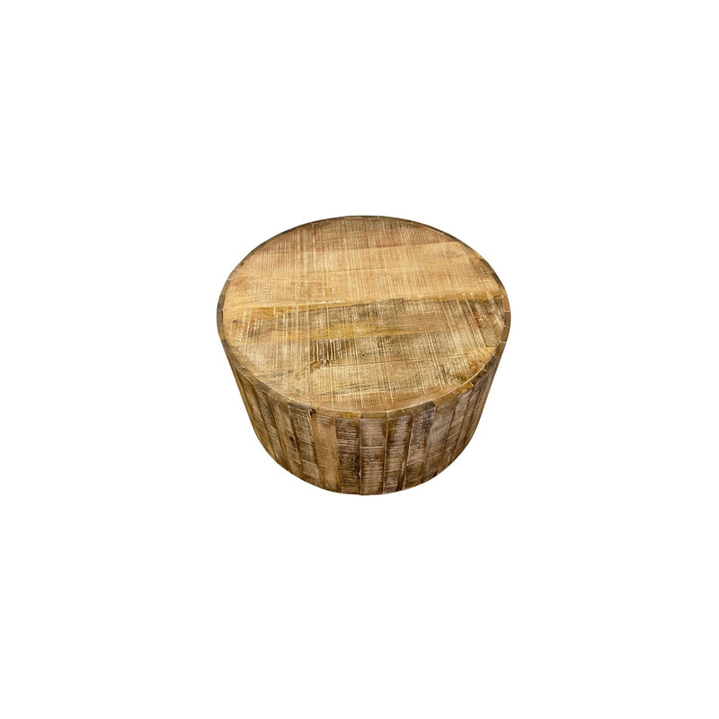 Solid Wood Round Bunching Coffee Tables - Natural