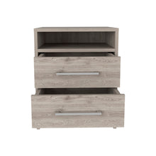 Load image into Gallery viewer, 20" Two Drawer Faux Wood Nightstand - Gray
