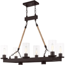 Load image into Gallery viewer, 30" Eight Light Metal Dimmable Chandelier With Shades - Bronze
