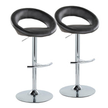 Load image into Gallery viewer, Posh - Contemporary Adjustable Barstool With Swivel With Rounded T Footrest (Set of 2)
