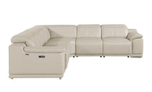 Load image into Gallery viewer, Italian Leather Power Reclining U Shaped Five Piece Corner Sectional With Console - Beige
