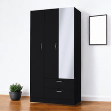Load image into Gallery viewer, 71" Mirro Two Door Two Drawer Combo Dresser - Black
