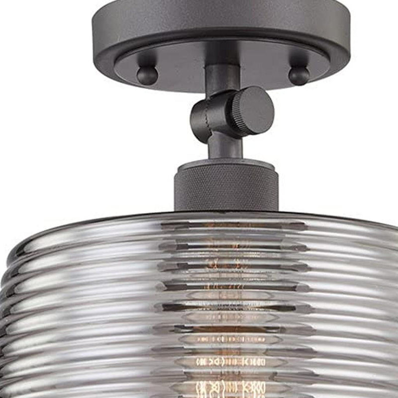 Shaded Metal Dimmable Flush Chandelier With Shades - Black