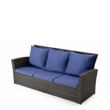 Load image into Gallery viewer, All-Weather Wicker 3 Seat Patio Sofa With Thick Cushions
