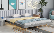 Load image into Gallery viewer, King Size Floating Bed with LED Lights Underneath,Modern King Size Low Profile Platform Bed with LED Lights,Grey
