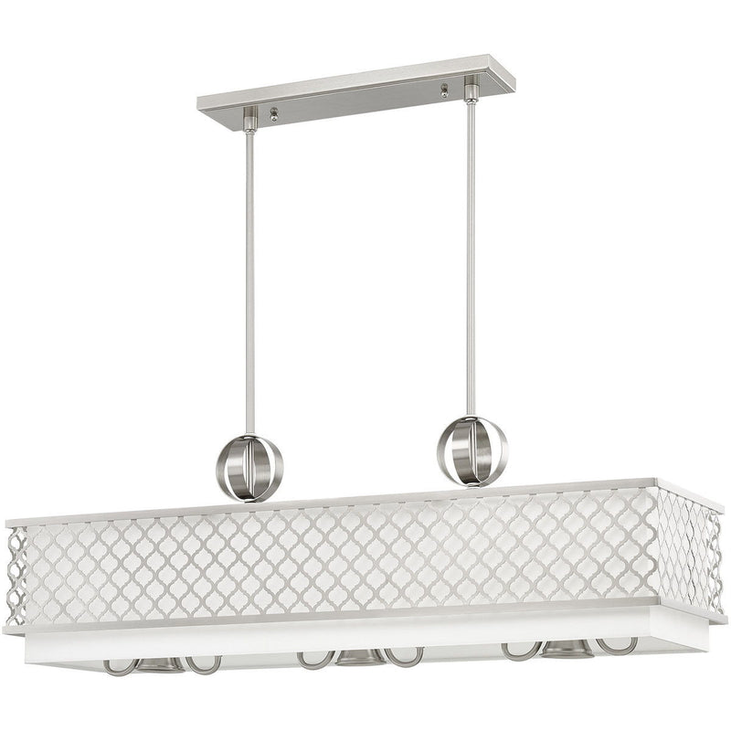 17" Nine Light Dimmable Chandelier With Shades - Nickel