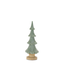 Load image into Gallery viewer, Glitter Christmas Tree Sculptures (Set of 3) - Green / Natural
