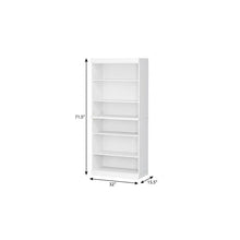 Load image into Gallery viewer, Adjustable Six Tier Library Bookcase - White
