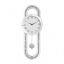 Load image into Gallery viewer, Mirrored Silent Analog Oval Wall Clock - Silver
