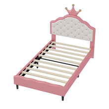 Load image into Gallery viewer, Lovely Crown Fantasy Princess Bed With Tufted Headboard
