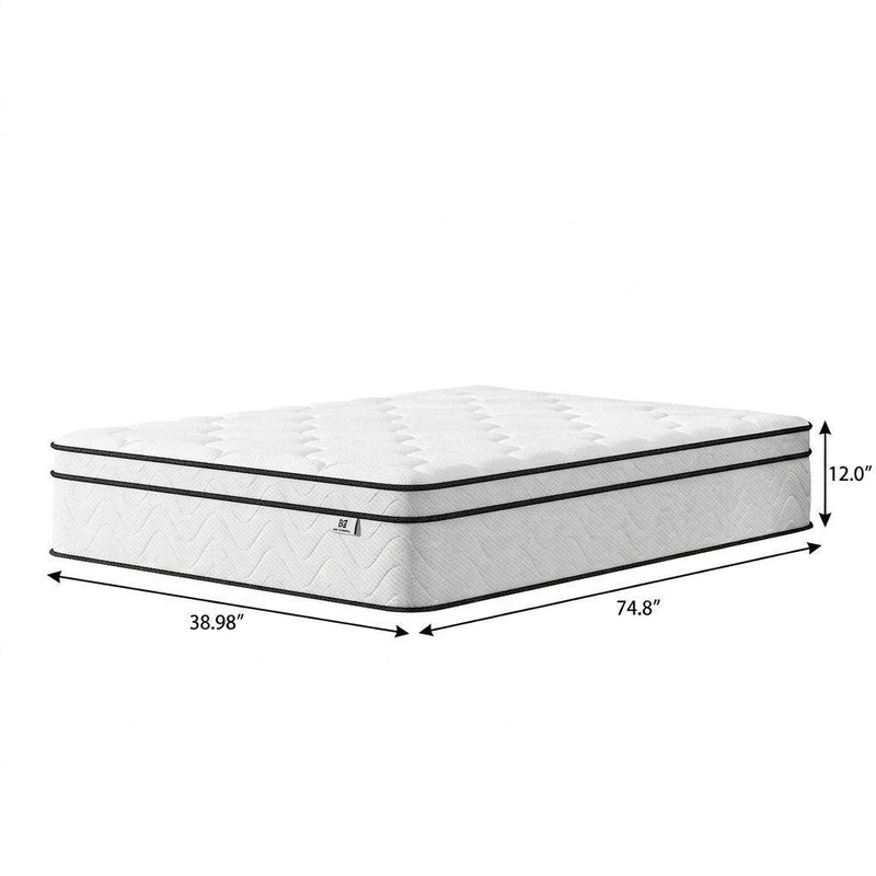 Gel Memory Foam Medium Chevron Hybrid Mattress (751388) - Twin