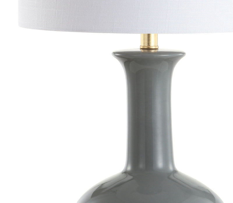 Steel Novelty Table Lamp With Drum Shade - Gray