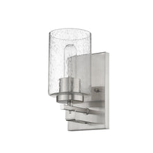 Load image into Gallery viewer, Metal And Textured Glass Wall Sconce - Silver
