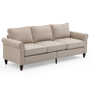 70 inch 3 Seater Loveseat Sofa, Mid Century Modern Couches for Living Room, Button Tufted Sofa