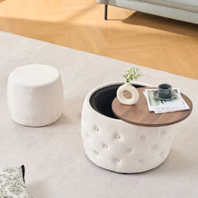 Load image into Gallery viewer, Nesting Ottomans 2 Piece With Tray, 4 In 1 Function
