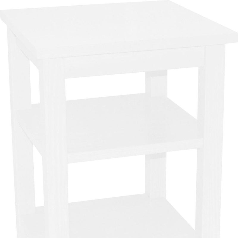 28" Solid Wood Nightstand - White