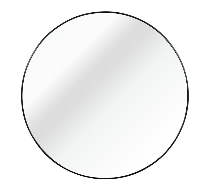 Aluminum Round Framed Bathroom Vanity Mirror (756051) - Black