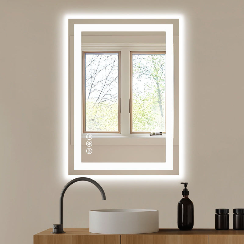 20" Frameless Bathroom Vanity Mirror - White