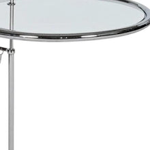 Load image into Gallery viewer, Glass And Metal Height Adjustable Round End Table - Clear / Silver
