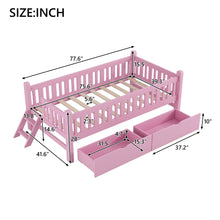 Load image into Gallery viewer, Platform Bed With Guardrail And 2 Drawers

