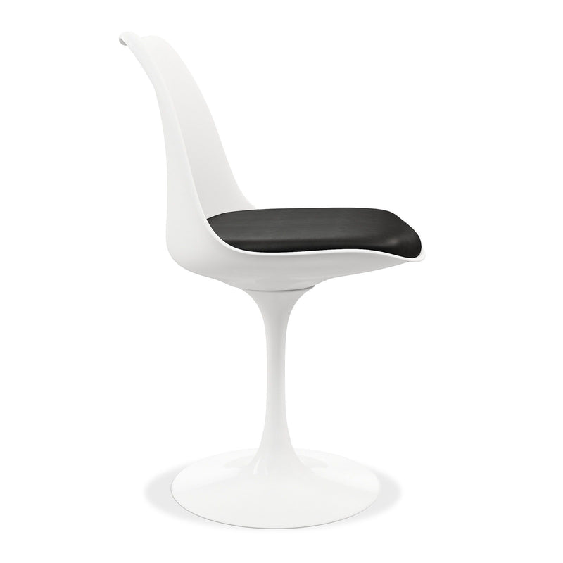 Upholstered Faux Leather Dining Side Chair - Black / White