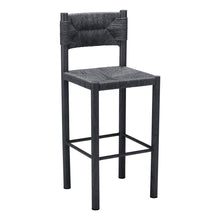 Load image into Gallery viewer, Rattan Aluminum Low Back Bar Height Bar Chairs (Set of 2) - Black
