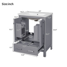 Load image into Gallery viewer, Bathroom Vanity With Integrated Undermount Ceramic Sink, 2 Doors And 1 Drawer, Soft Close Hinges
