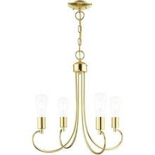 Load image into Gallery viewer, 20" Four Light Dimmable Chandelier With Shades - Brass
