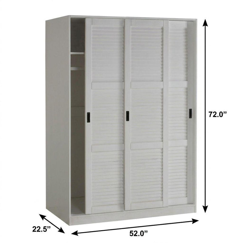 Solid Wood Three Door Combo Dresser (765046) - White