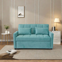 Load image into Gallery viewer, 3 In 1 Convertible Sleeper Sofa Bed, Modern Fabric Loveseat Futon Sofa Couch With Pullout Bed, Small Love Seat Lounge Sofa With Reclining Backrest, Furniture For Living Room
