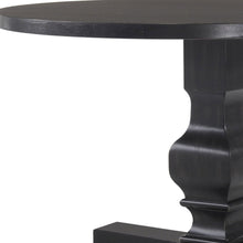 Load image into Gallery viewer, 47" Rounded Solid Wood Pedestal Base Dining Table - Black
