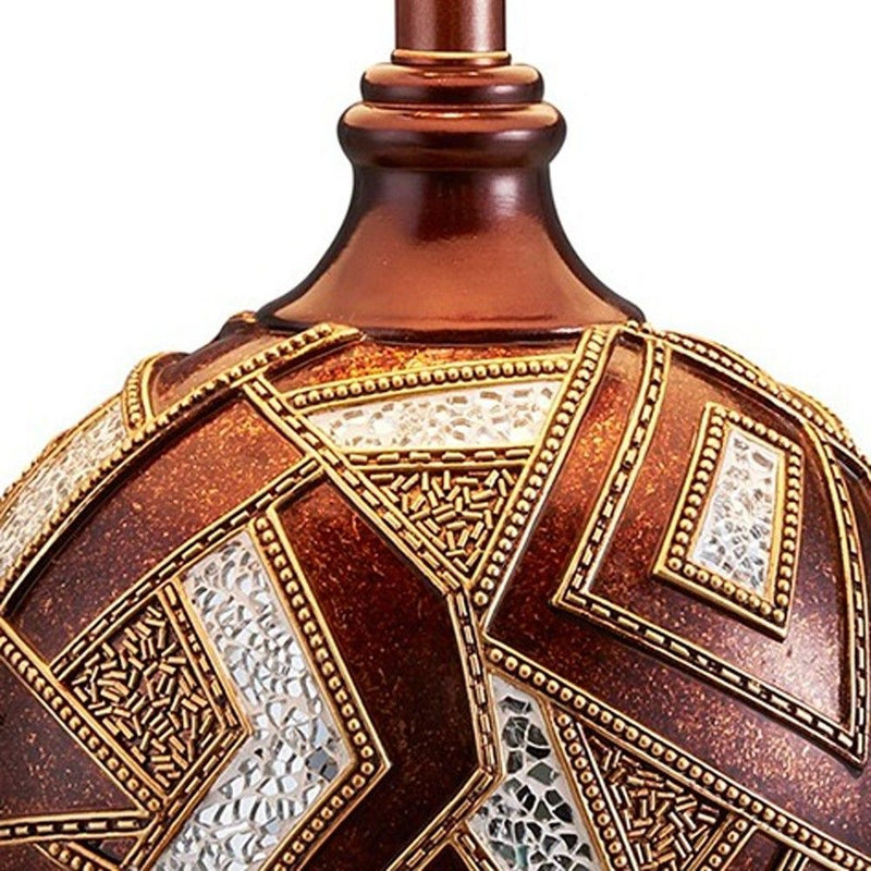 Mosaic Design Table Lamp - Brown Metallic