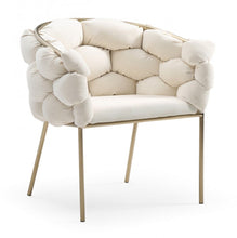 Load image into Gallery viewer, Upholstered Fabric Dining Room Arm Chair - White
