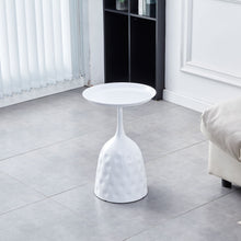 Load image into Gallery viewer, Wine Cup Metal Side Table, Small Sofa Table, Round White Nightstand - White
