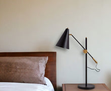 Load image into Gallery viewer, Metal Swing Arm With Black Cone Shade - Black
