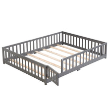 Load image into Gallery viewer, Solid Wood Floor Bed With Door And Fence For Children
