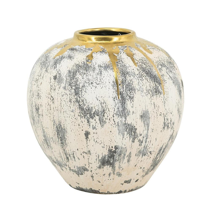 Modern Abstract Table Vase (574217) - Gray / Gray / Ivory