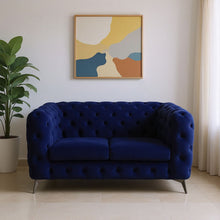 Load image into Gallery viewer, Velvet Loveseat - Blue / Silver
