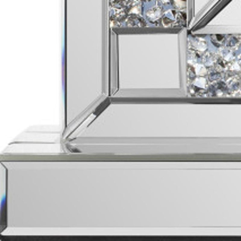 Mirrored Table Clock - Silver / White