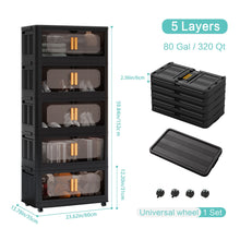 Load image into Gallery viewer, Folding Storage Cabinet With Magnetic Doors And Wheels
